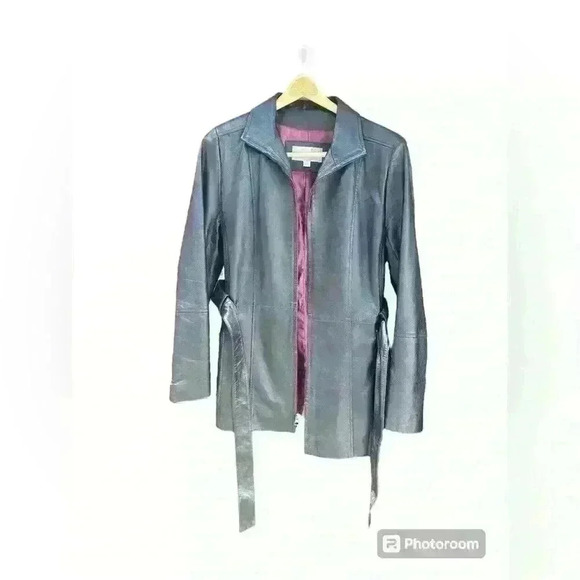 Croft and Barrow 100% Leather Coat Size Medium - Picture 4 of 6